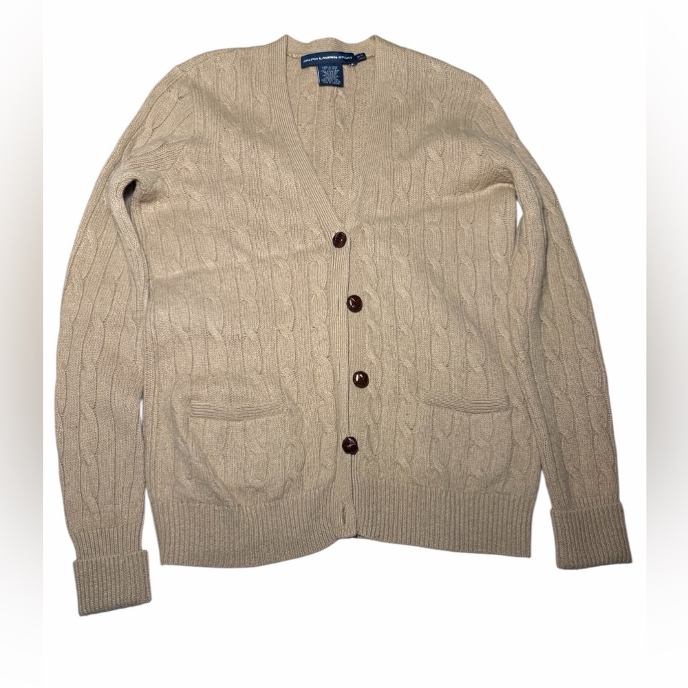 Ralph Lauren woman’s Tan Cable Knit Cardigan